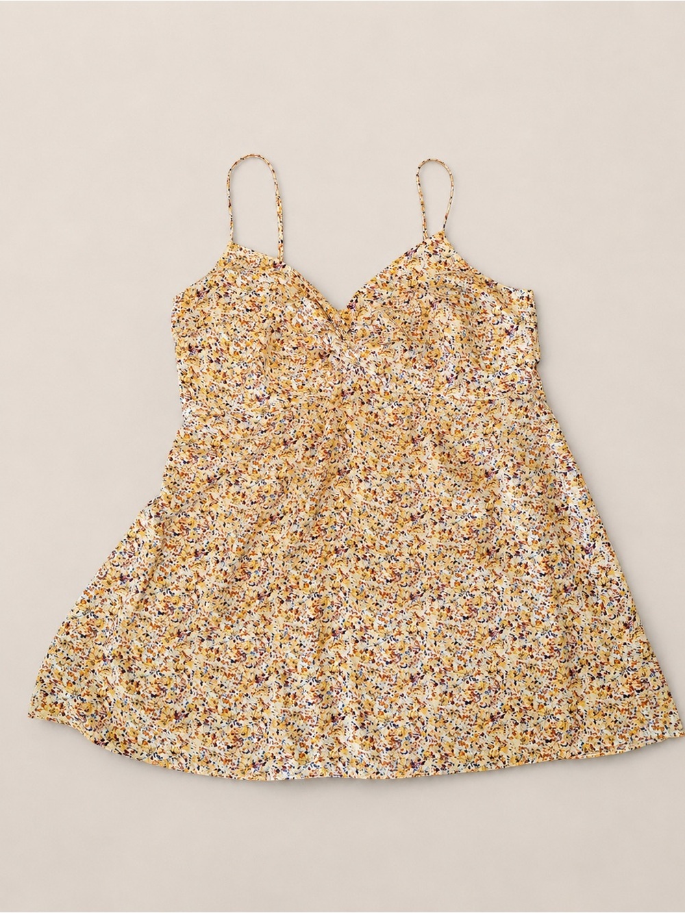 Abercrombie & Fitch Floral Sundress XL Cream Orange Sleeveless Mini Dress